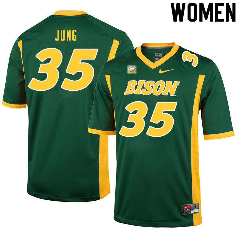 Women #35 Sam Jung North Dakota State Bison College Football Jerseys Sale-Green